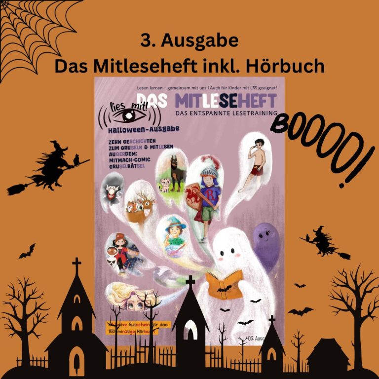 Liesmit! 3. Ausgabe Dritte Ausgabe des Mitlesehefts mit Hörbuch, Halloween-Thema und bunten Illustrationen.